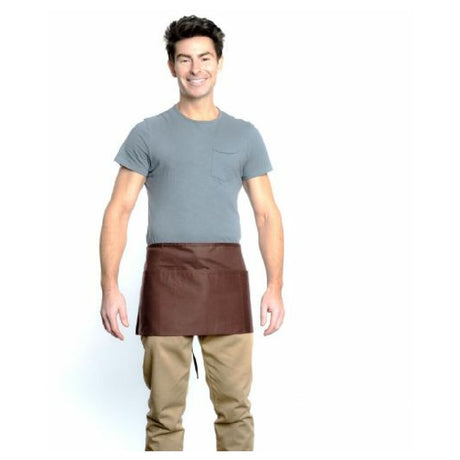 Chef Approved 167605WAFHBR Waist Apron 12" X 24" (3) Front Pockets