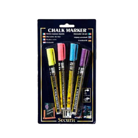 American Metalcraft BLSMA100V4TR Securit® Chalk Markers Mini Tip Assorted Tropical Colors: Neon Purple