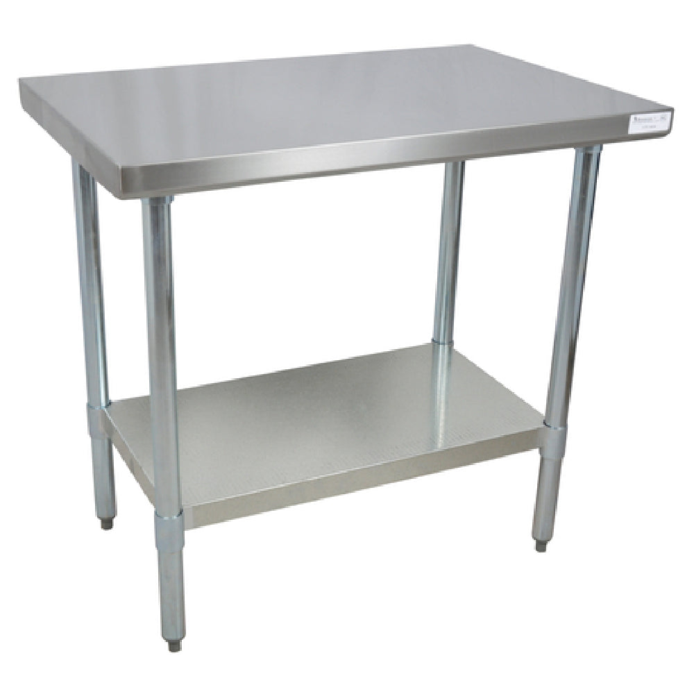 BK Resources CTT-3630 Work Table 36"W X 30"D X 34-3/4"H 16/304 Stainless Steel Top Reinforced With (2) 5" C Channels