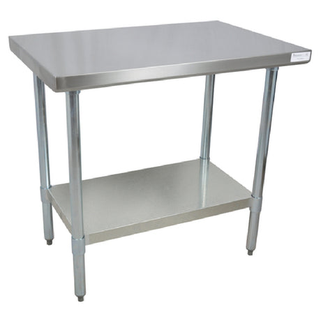 BK Resources CTT-3030 Work Table 30"W X 30"D X 34-3/4"H 16/304 Stainless Steel Top Reinforced With (2) 5" C Channels