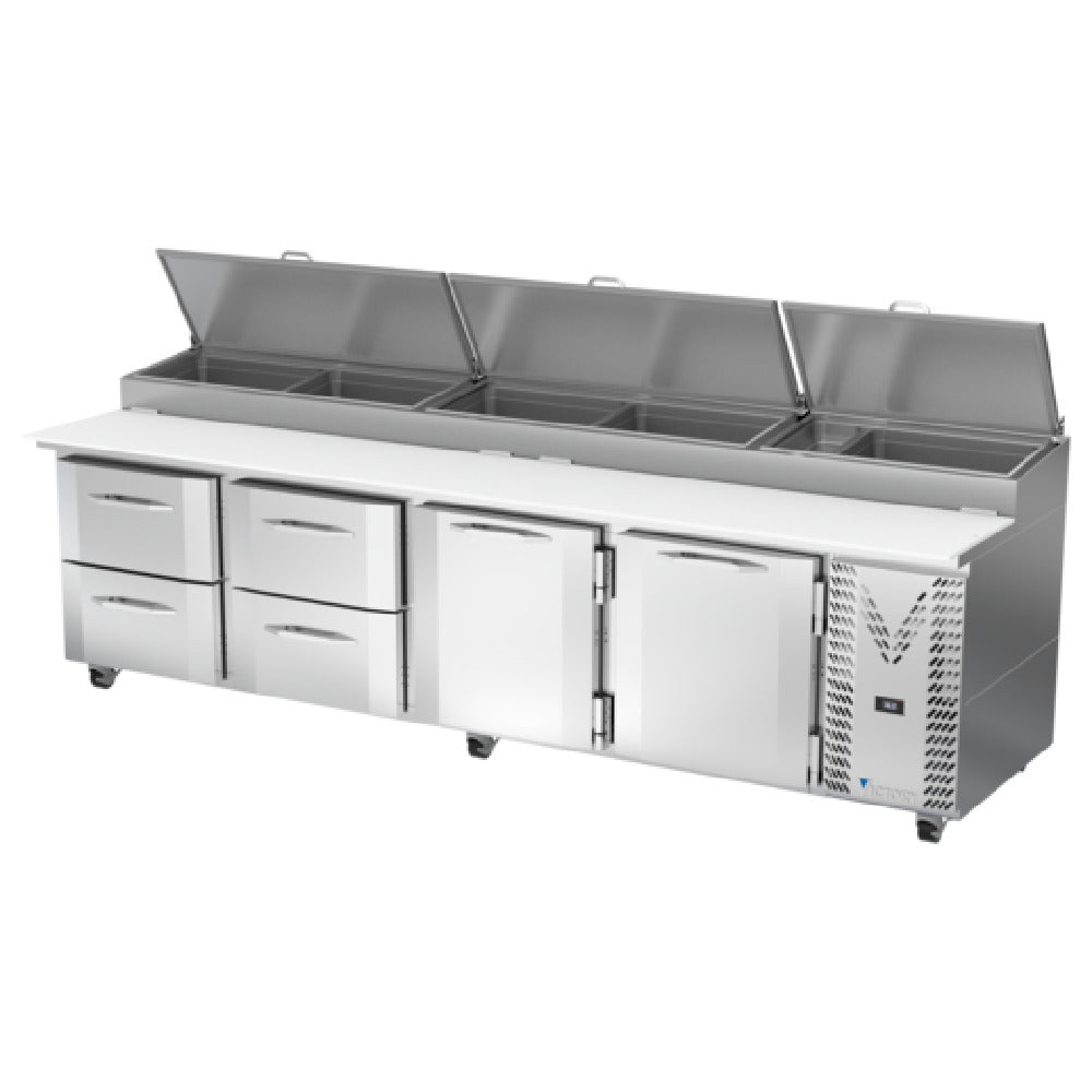 Victory VPPD119HC-4 - Pizza Prep Table, Powered By V-Core™, Four-section