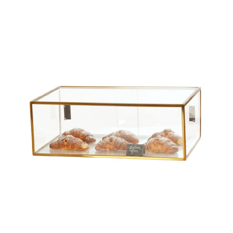 Cal Mil 23753-130 Brooklyn Metal Case Display 28"W X 17"D X 10"H Antique Brass Finish