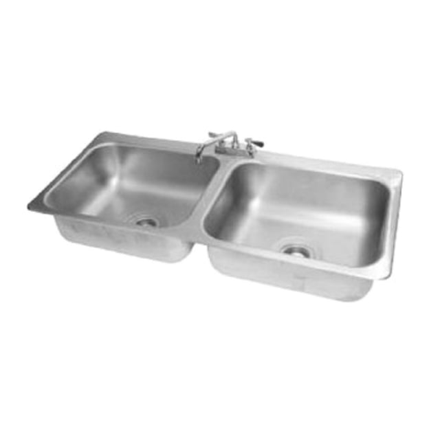 Advance Tabco DI-2-208 Drop-In Sink 2-compartment 20" Wide X 16" Front-to-back X 8" Deep Each/bowl