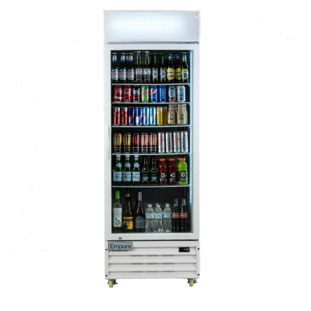 Empura Refrigeration EGM-23W White Swing Glass Door Merchandiser Refrigerator 27.6" W 23 Cubic Ft