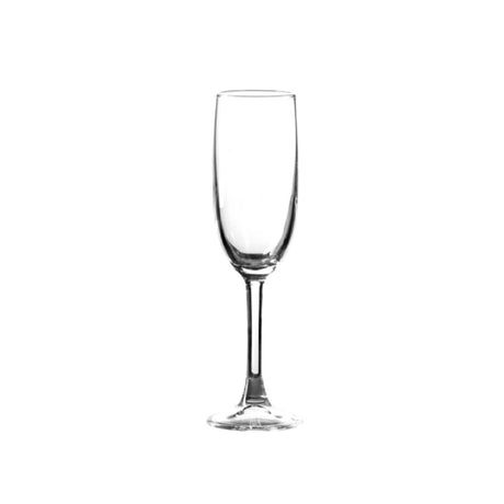 Steelite P44819 Flute Glass 5 1/4 Oz. (H 7-3/4" M 2-3/8" T 1-7/8" B 2-1/4") Soda Lime