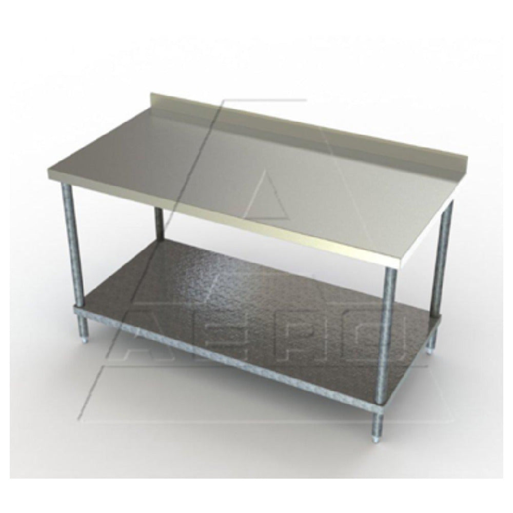 AERO Manufacturing 3TGS-2496 Delux™ Work Table 96"W X 24"D X 37-3/4"H 16/304 Stainless Steel Top Reinforced With (2) Galvanized Steel Box Channels