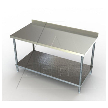 AERO Manufacturing 3TGS-36132 Delux™ Work Table 132"W X 36"D X 37-3/4"H 16/304 Stainless Steel Top Reinforced With (4) Galvanized Steel Box Channels