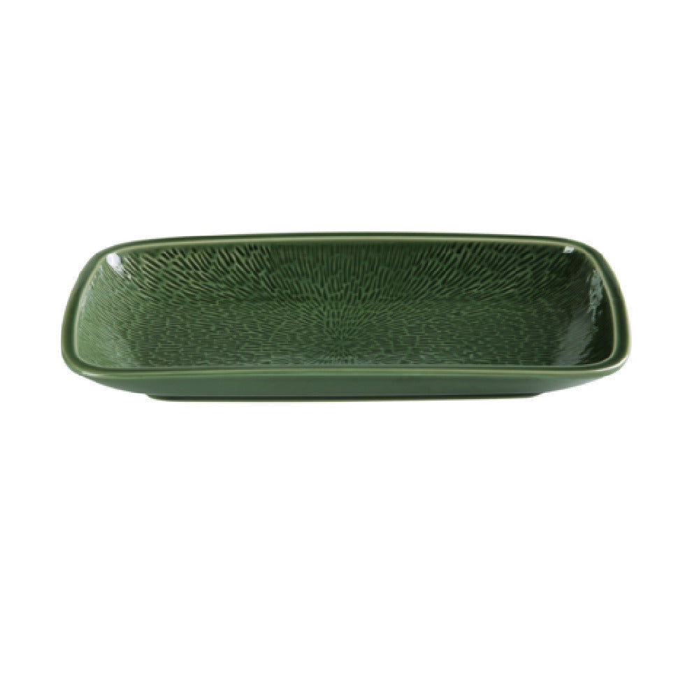 Yanco GG-514 Green Gem Plate 14-3/4"W X 7-1/2"D X 1-5/8"H Rectangular
