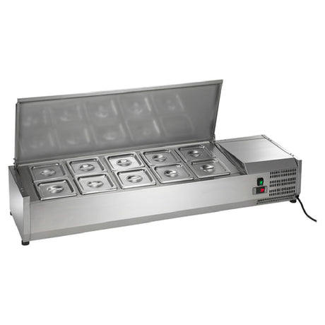 Arctic Air ACP55 Refrigerated Counter-Top Prep Unit 55"W Includes (10) 1/6 Stainless Pans