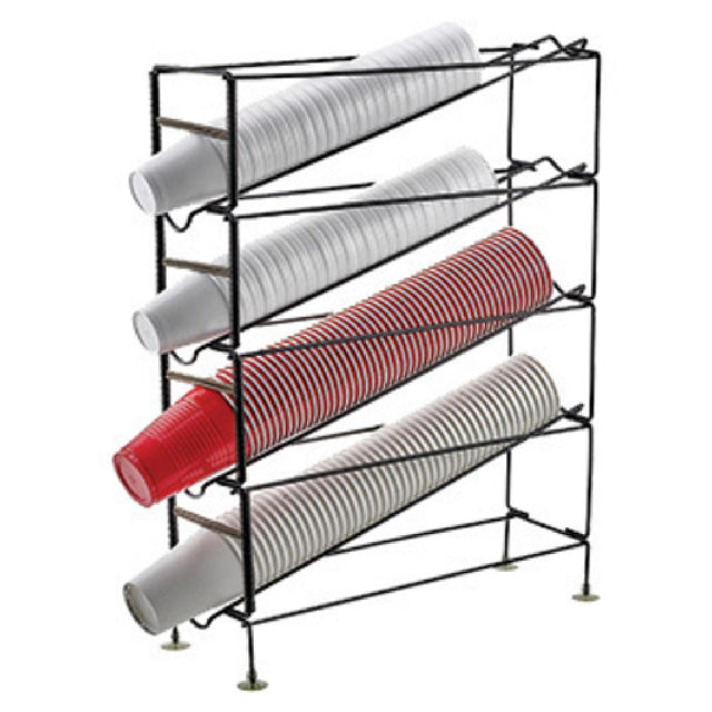 Winco CDR-4 Cup Dispensing Rack 4-tier 20"L X 6-1/4"W X 24-3/4"H