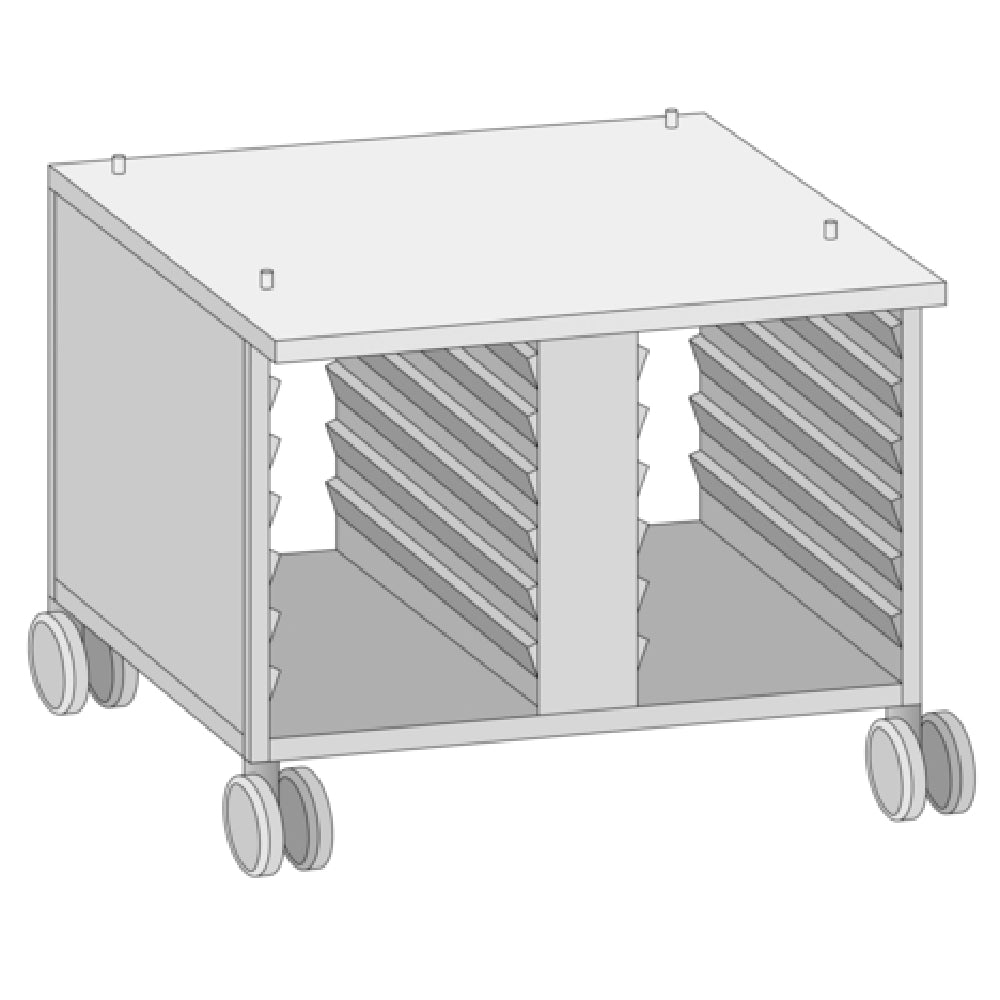 Rational 60.30.329 UG II Mobile Oven Stand 14 Supporting Rails Side Panels And Top Closed