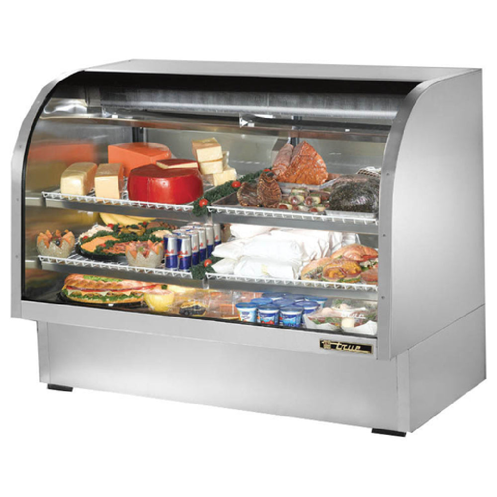 True Refrigeration TCGG-60-S-HC-LD Curved Glass Deli Case 60-1/4"W