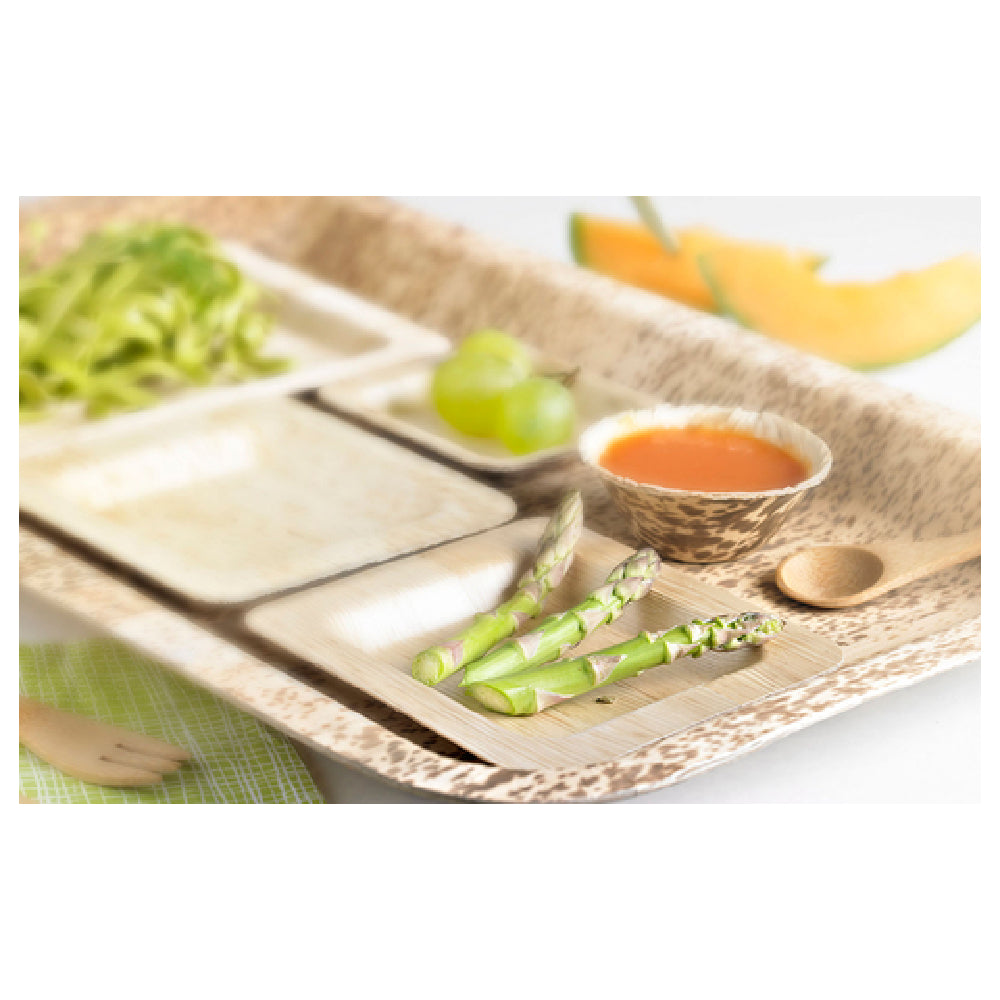 PacknWood 210BBOUA15 - Zebra Leaf Plate, 5.9" X 5.9", Square