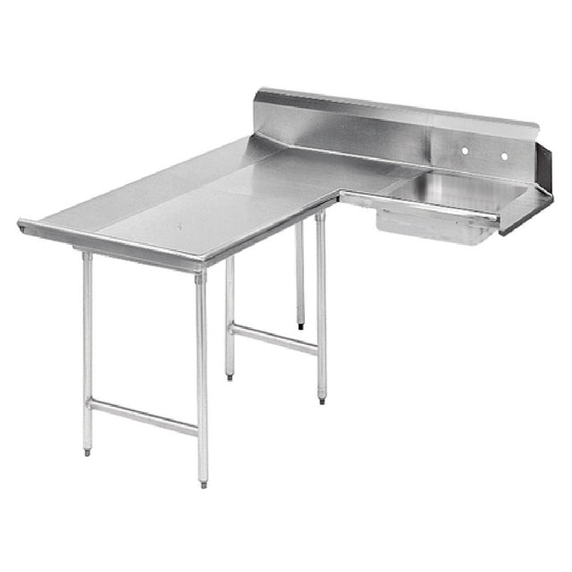 Advance Tabco DTS-D30-108L Dishlanding-Soil Dishtable L-shaped With Landing Attaches To Left Of Dish Machine Operator