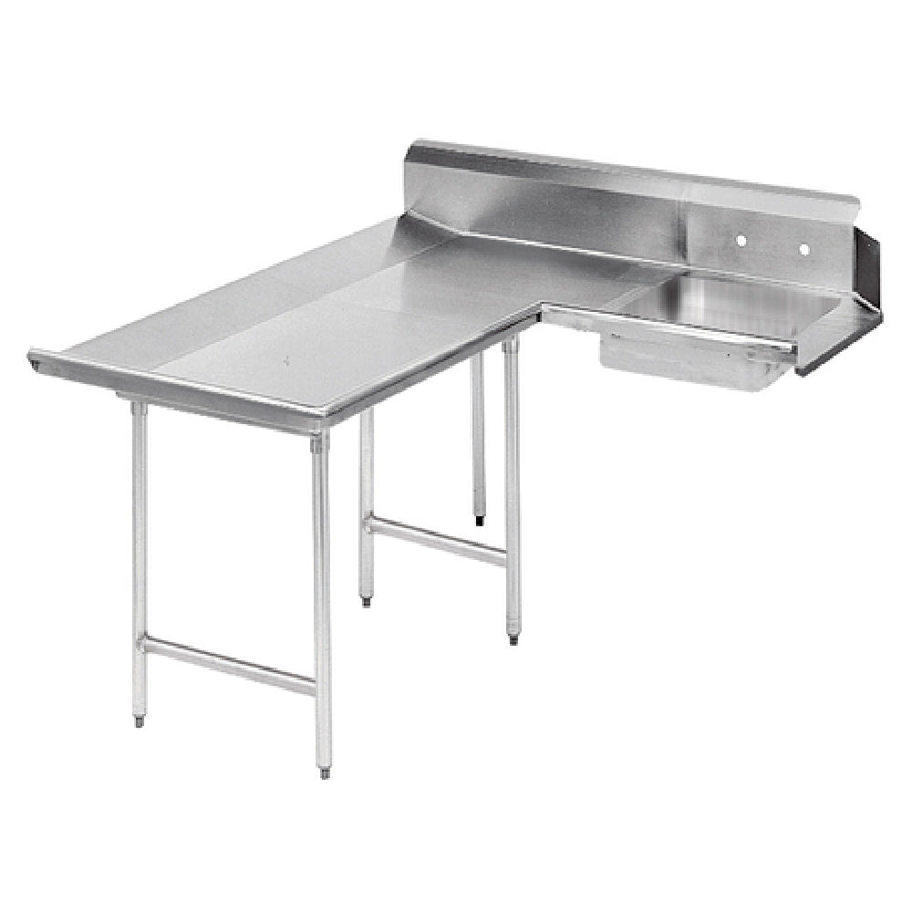 Advance Tabco DTS-D70-72L Dishlanding-Soil Dishtable L-shaped With Landing Attaches To Left Of Dish Machine Operator