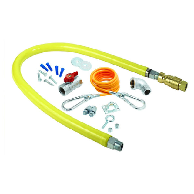 T&S Brass HG-4D-48K-FF Safe-T-Link Gas Connector Kit 3/4" Connection 48" Hose