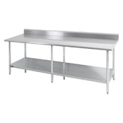 Sapphire Manufacturing SMTB-3096G Work Table 96"W X 30"D 18/400 Stainless Steel Reinforced Top
