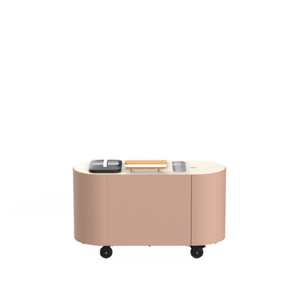 Steelite MGCOVC02VXXC - Oval Cocktail Cart With Vanilla Top And Cream Cover, Mogogo Furnishings