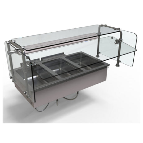 Hatco HWBI-3M-BUNDLE BUNDLE: HOT WELL DROP-IN SNEEZE GUARD AND HEAT LAMP. Drop-In Modular/Ganged Heated Well