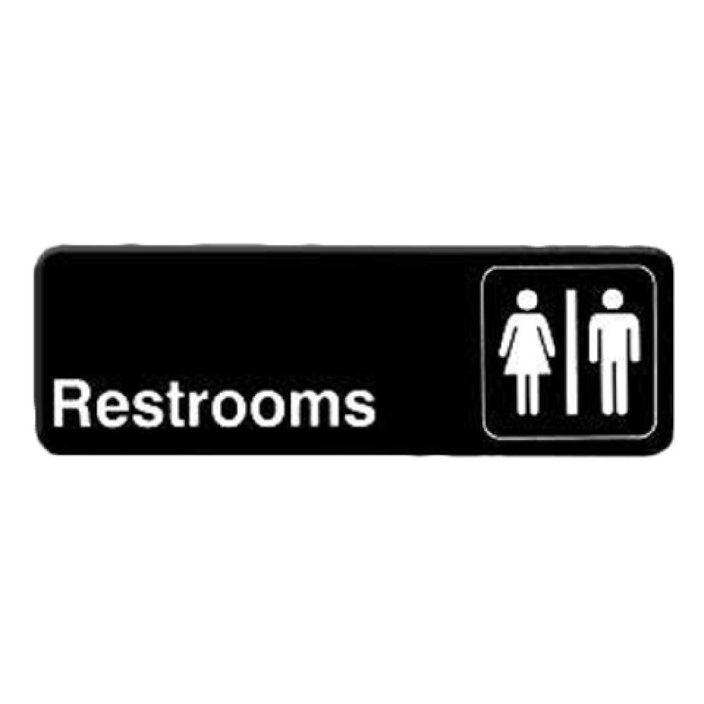 Thunder Group PLIS9315BK Information Symbol Sign 9" X 3" "Restrooms"