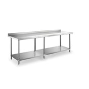 Steel Works Stainless SWWTS-2484-2R-318 Worktable 24" X 96" X 34"H 18ga/304 Stainless Steel