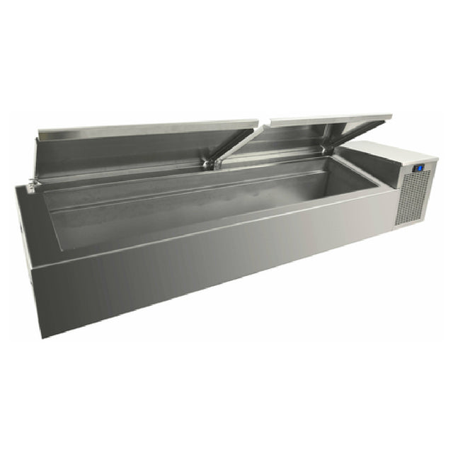 Randell CR9046-290 Refrigerated Countertop Condiment Rail 46"W Holds (4) 1/3 Size Or (8) 1/6 Size Pans