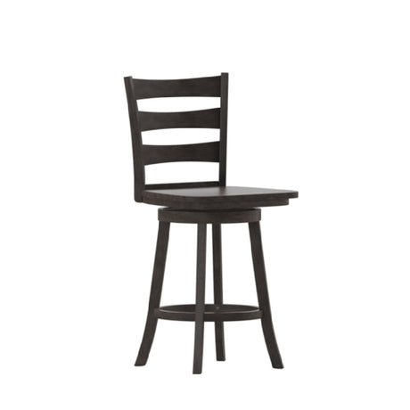 Flash Furniture ES-UN-31WS-24-GY-GG Liesel Swivel Counter Height Barstool Ladderback