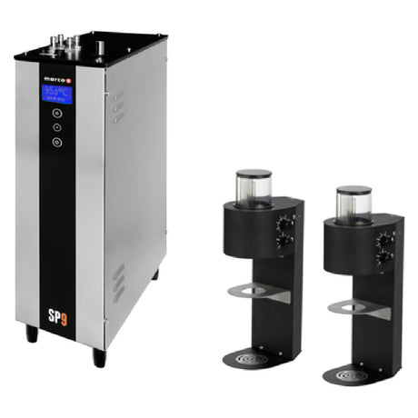 Marco Beverage Systems 1000833US (QUICK SHIP) SP9 Twin Head Coffee Brewer Black With Under-counter Boiler