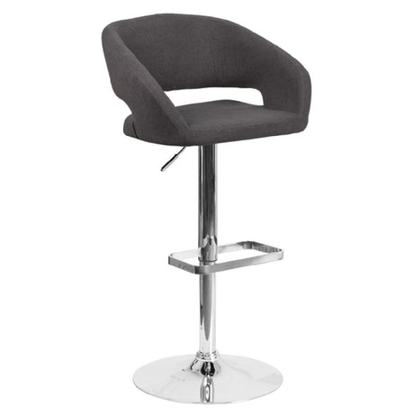 Flash Furniture CH-122070-BKFAB-GG Swivel Bar Stool Adjustable Height Contemporary Style