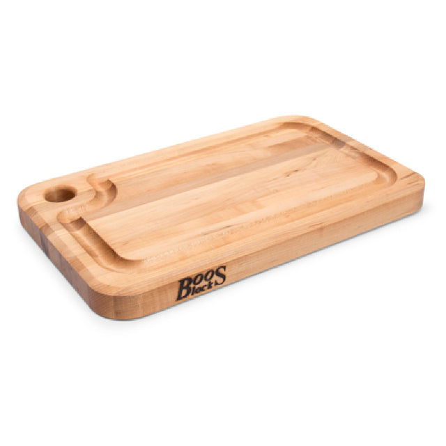 John Boos MPL1610125-FH-GRV Cutting Board 16"W X 10"D X 1-1/4" Thick Edge Grain Construction