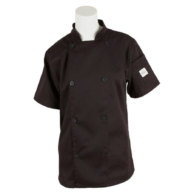 Mercer Culinary M61032BKXXS Genesis Women's Chef Jacket Short Sleeve (8) Traditional Buttons