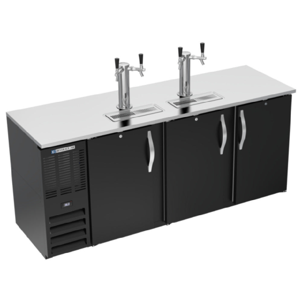 Beverage Air DDN78HC-B - Draft Beer Cooler, 78"W X 26-3/8"D X 49-5/16"H, 21.686 Cu. Ft.