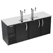 Beverage Air DDN78HC-B - Draft Beer Cooler, 78"W X 26-3/8"D X 49-5/16"H, 21.686 Cu. Ft.