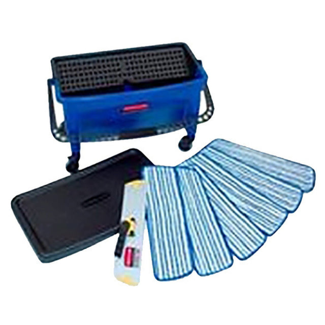 Rubbermaid FGQ050000000 - Microfiber Finish Kit, Includes Finish Bucket, 18" Quick Connect Frame And (6) 18" Microfiber Finish Pads