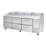 Blue Air BAPP93-D6-HC - Pizza Prep Table, Three-section, 93-1/4"W