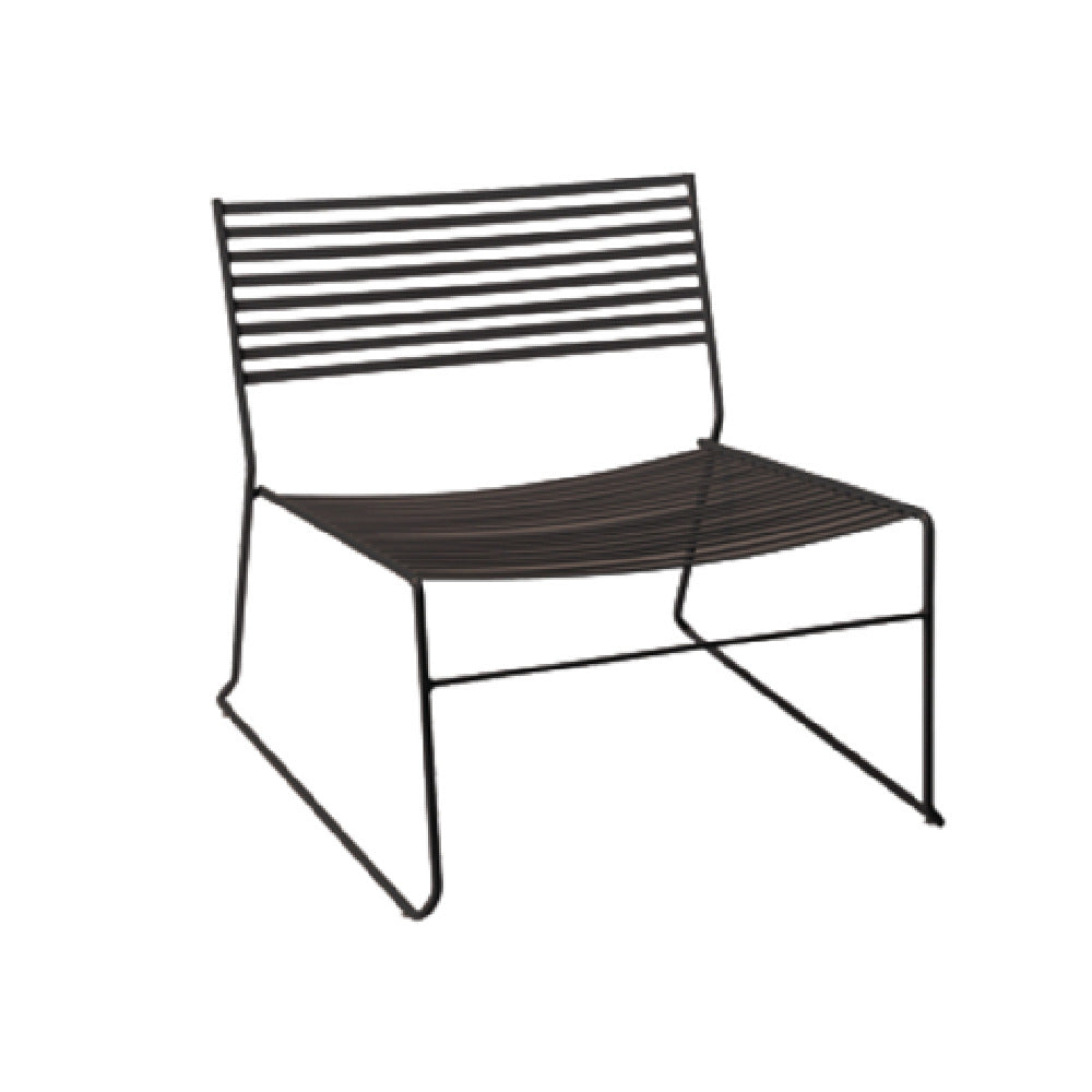 Emuamericas Llc 23 Aero Lounge Stacking Chair Outdoor/indoor Steel Slat Pattern Back And Seat