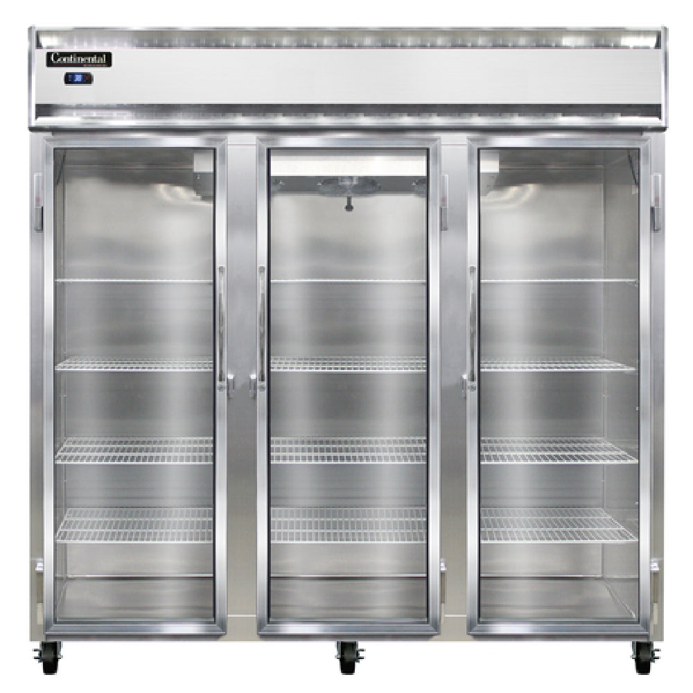 Continental Refrigerator 3RNSAGD Refrigerator Reach-in Display Three-section