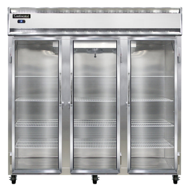 Continental Refrigerator 3RNSAGD Refrigerator Reach-in Display Three-section