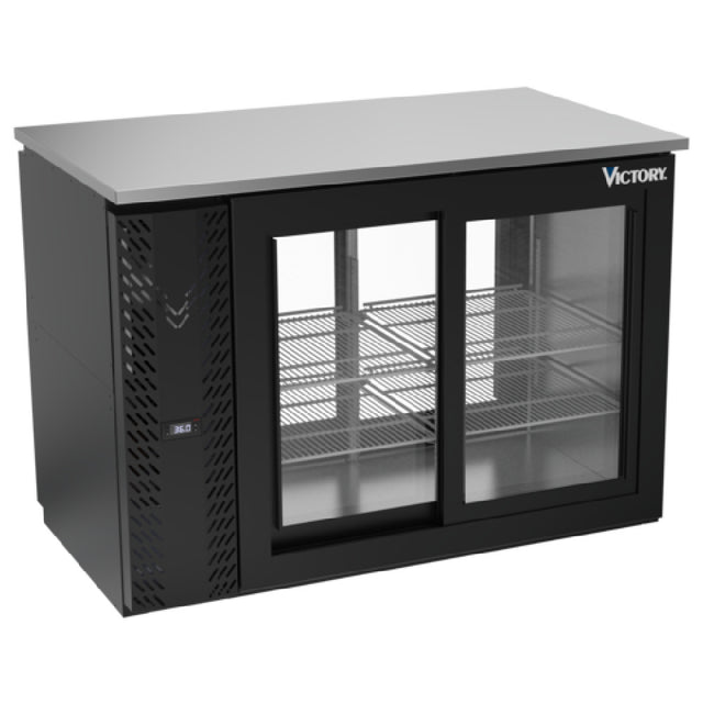 Victory VBBN48HC-F-GS-PT-B - Pass-Thru Back Bar Refrigerator, Food Rated, Two-section