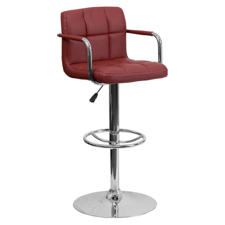 Flash Furniture CH-102029-BURG-GG Swivel Bar Stool With Arms Adjustable Height