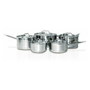 Eurodib HOMSET010 Homichef Induction Cookware Set (5) Pans Stainless Steel W/thick Bottom Of Aluminum Covered By Stainless Steel