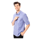 Chef Works SES01-BLU-3XL Modern Oxford Classic Shirt Stretch Fabric Snap Front Closure