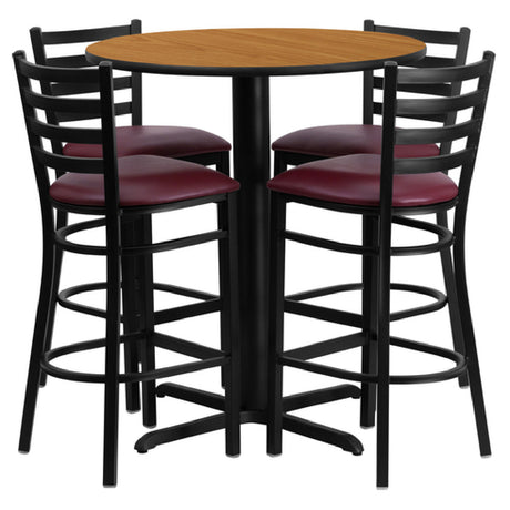 Flash Furniture HDBF1027-GG Table And Bar Stool Set Includes (1) 30" Dia. X 42"H Table