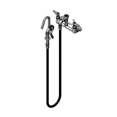 T&S Brass B-0612 Pot & Kettle Filler Faucet Wall Mount Mixing Faucet With 8" Adjustable Centers