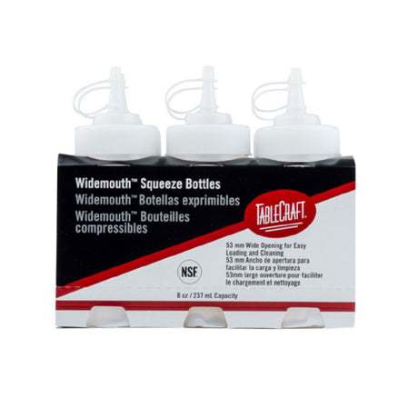 TableCraft Products 12630 - Cash & Carry WideMouth™ Squeeze Bottle, 8 Oz., 53mm Opening