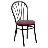 Flash Furniture XU-698B-BGV-GG Hercules Series Metal Chair Fan Back Burgundy Vinyl Upholstered Padded Seat