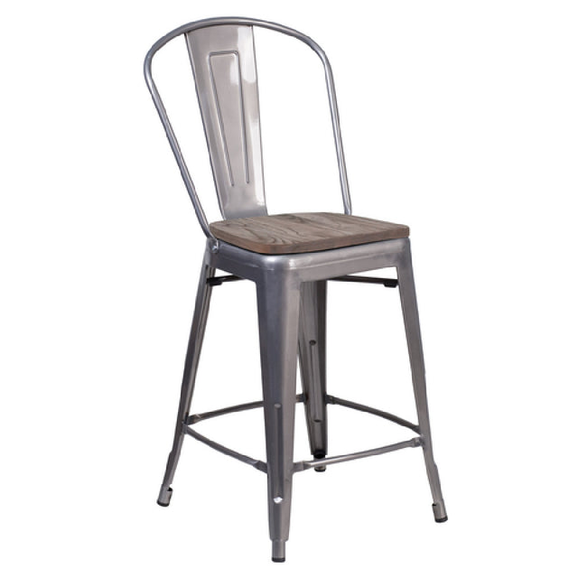 Flash Furniture XU-DG-TP001B-24-WD-GG Bar Stool 24-1/2" Seat Height 500 Lb. Weight Capacity