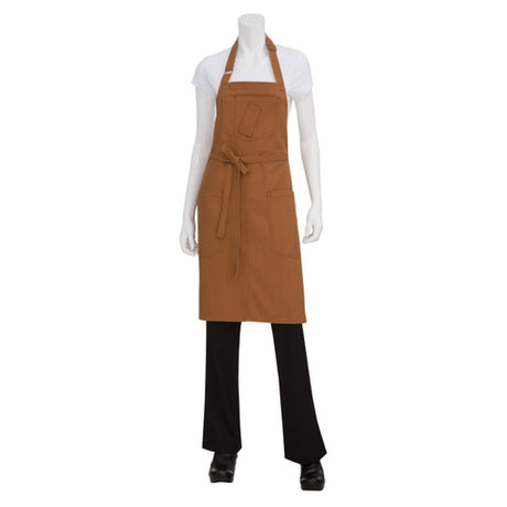 Chef Works ABKV053-NTM-0 Rockford Bib Apron 34"L X 30"W Adjustable Metal Neck Buckle