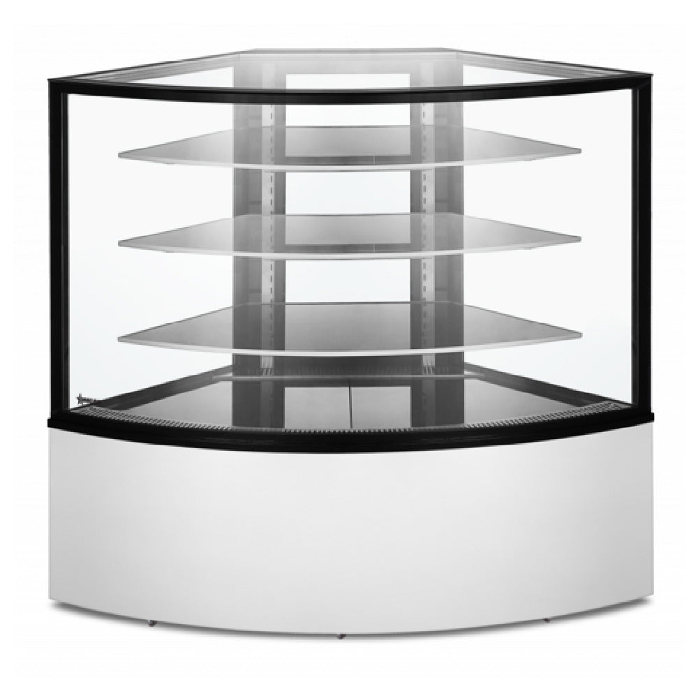 Omcan 47708 (RS-CN-0351-C) Refrigerated Corner Display Case Floor Model 58-7/10"W X 27"D X 55-1/2"H