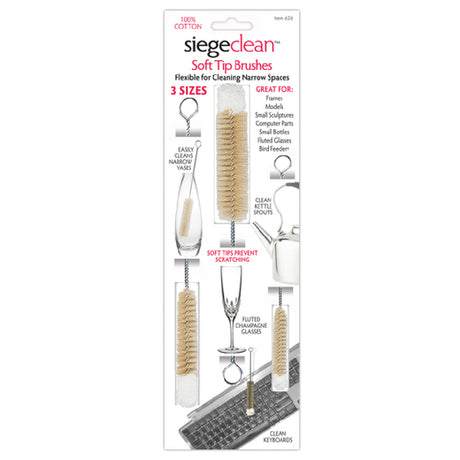 Harold Import Co. 626 Siege Lambs Wool Soft-Tip Brush Set Includes: 3/8" 3/4"